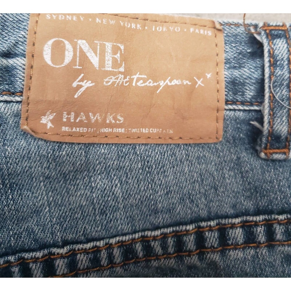 One By one Teaspoon X Hawks High-rise Relaxed Twisted Cuff Hem Destroyed 27 W 28 - Picture 5 of 7